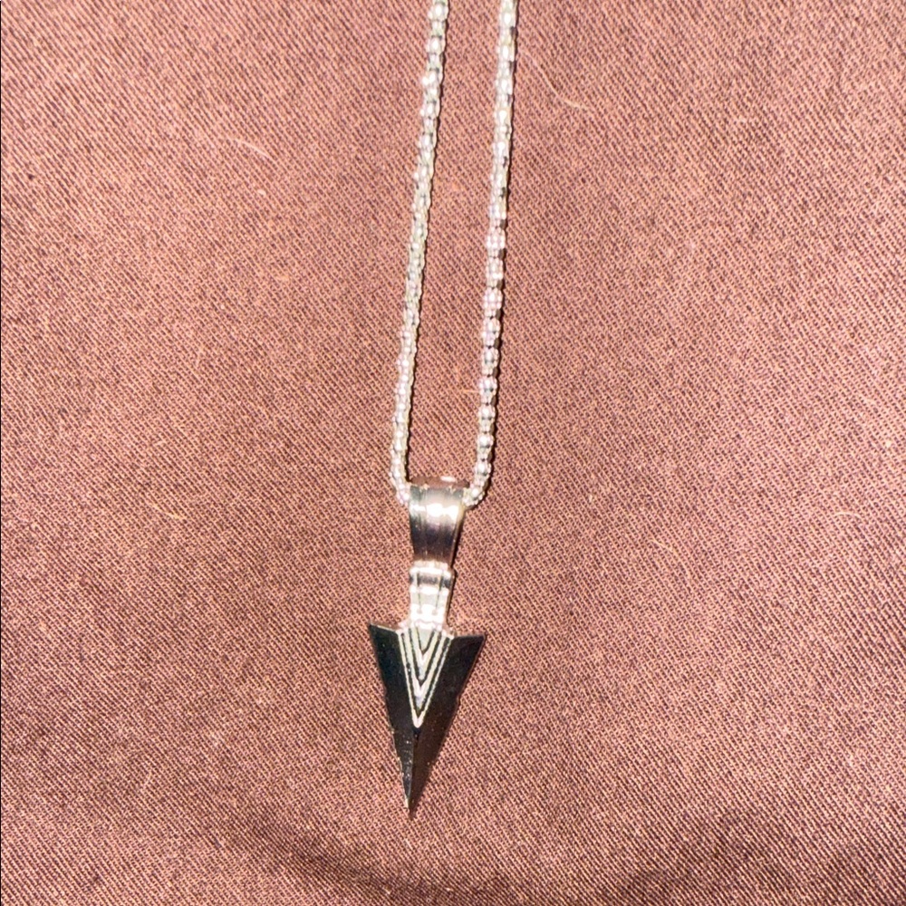 Silver Arrowhead Pendant Necklace